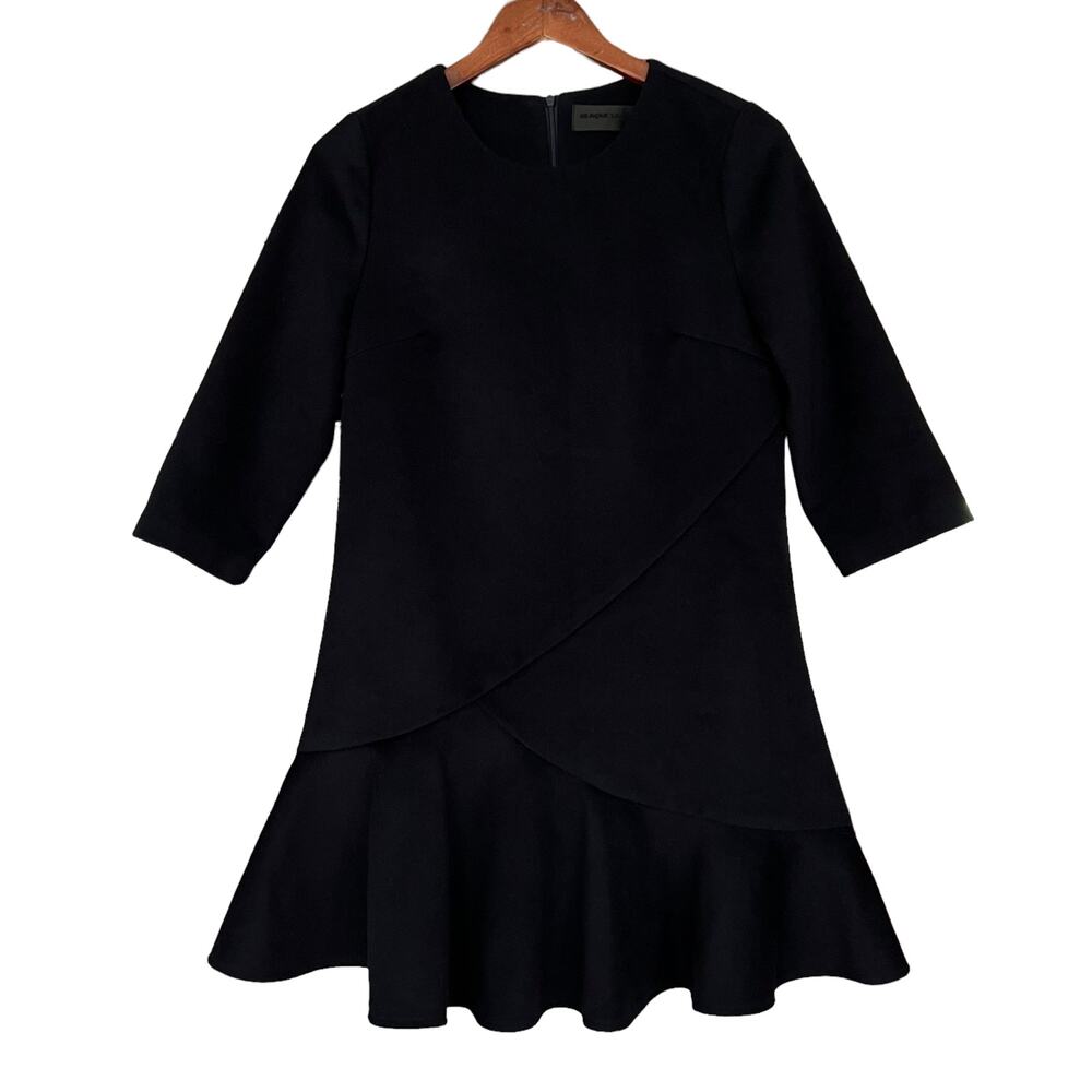 Blaque Label Wool Blend Mini Dress Women's‎ Size Small S Ruffles 3/4 Sleeve